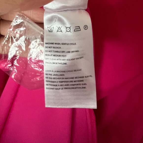 NWOT Farm Rio Satin Maxi Dress | Draped Bodice, Cutout, Padded Shoulders size L - Picture 9 of 11